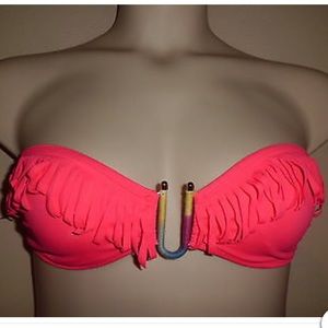 LA hearts Strapless Fringe Top